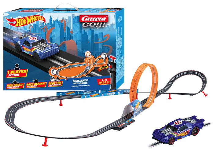 Carrera - 20068000 GO!!! Challenge Hot Wheels Rennbahn-Set I Rennbahnen & lizensierte Slotcars | bis