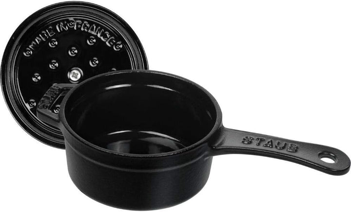 Staub 40509-537-0 Kleine Kasserrolle, 10 cm, 0,25 L, Innen schwarz glänzend, schwarz Schwarz 10 cm,