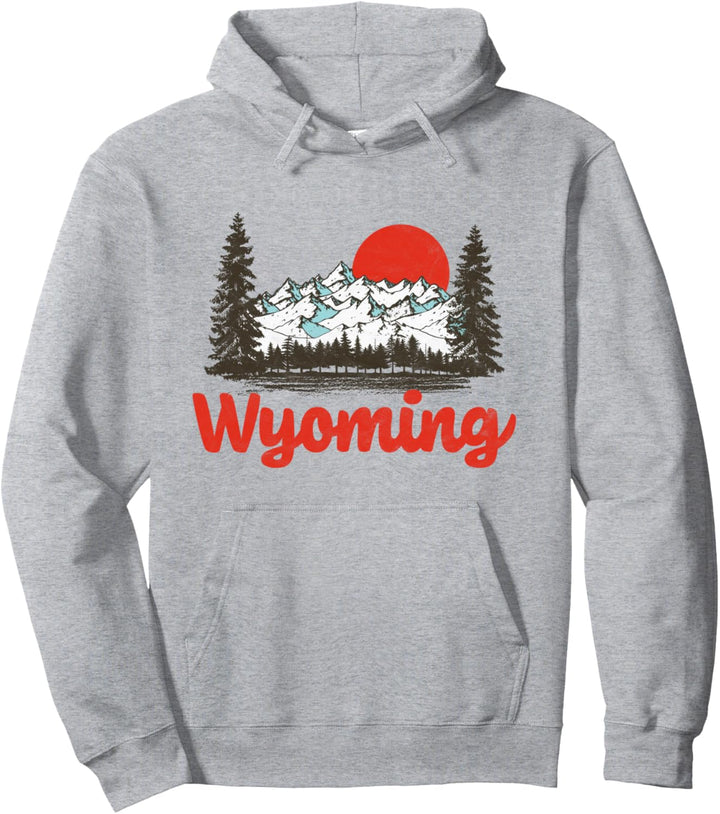Retro Wyoming Outdoors 80's Mountain Vintage style Pullover Hoodie