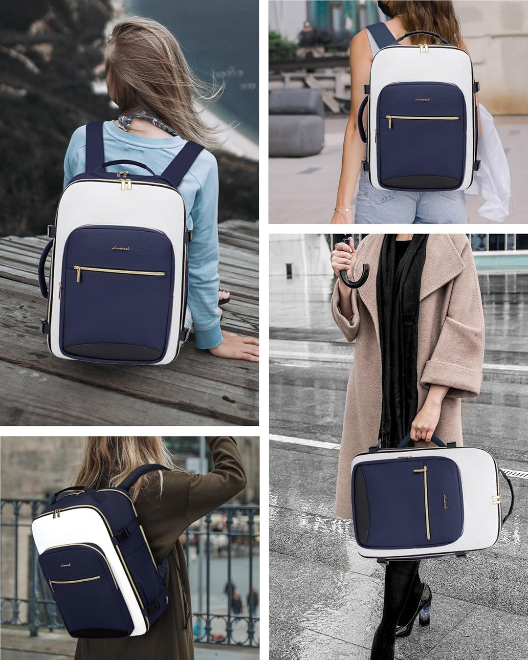 LOVEVOOK Handgepäck Rucksack Flugzeug, Reiserucksack Damen Gross 40L Herren Wasserdicht, Laptop Back