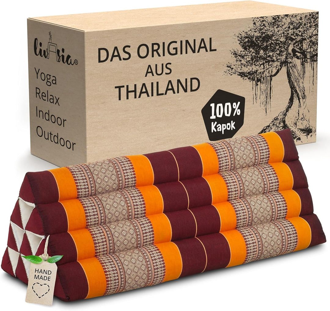 livasia Rückenstützkissen breit für Paare, Dreieckskissen für Garten und Balkon, Keilkissen mit Kapo