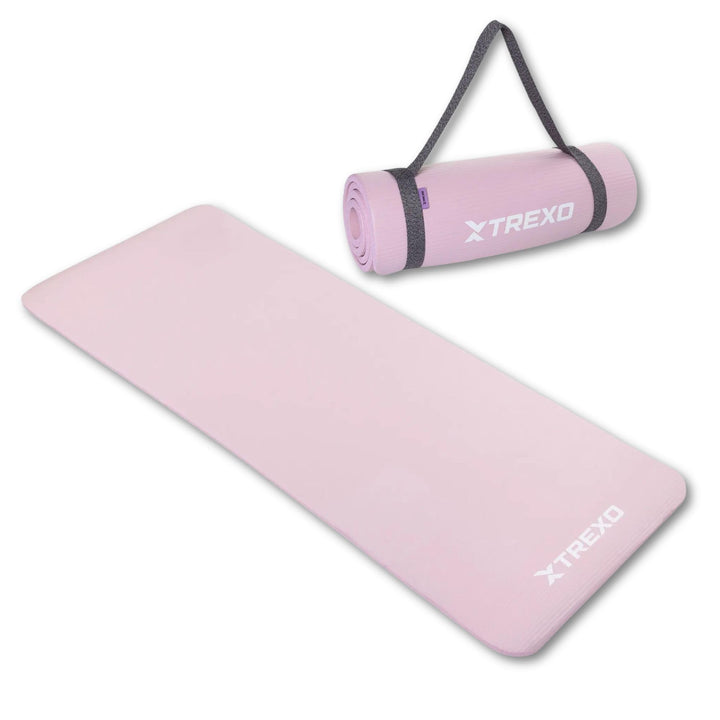 TREXO NBR Übungsmatte in Hellrosa 183 x 61 cm Material von aussergewöhnlicher Haltbarkeit und Flexib