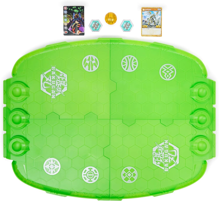 BAKUGAN Evo Battle Arena, zerlegbares Spielfeld in neongrün mit exklusivem Aurelus Leonidas