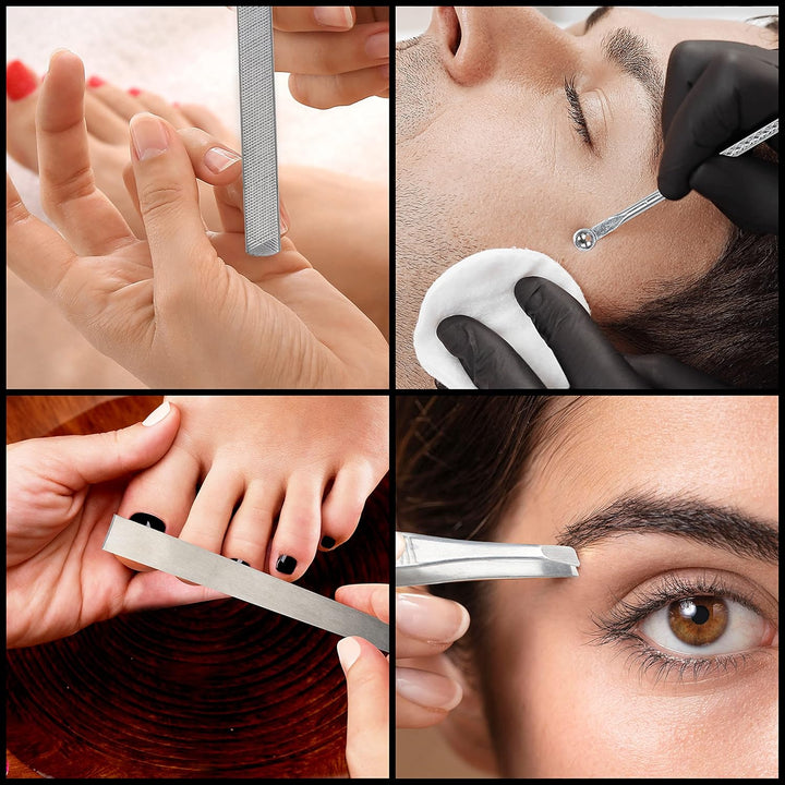 Maniküre-Pediküre-Set mit Nagelknipser (19-teilig) – Professionelles Maniküre-Set aus Edelstahl für