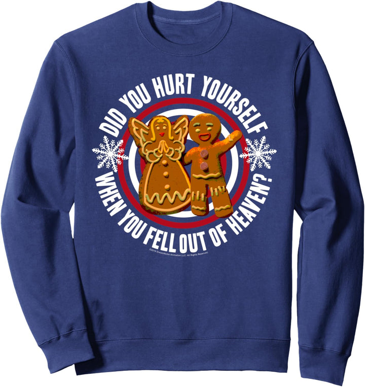 Shrek Gingy Did You Hurt Yourself Holiday Circle Text Poster Sweatshirt