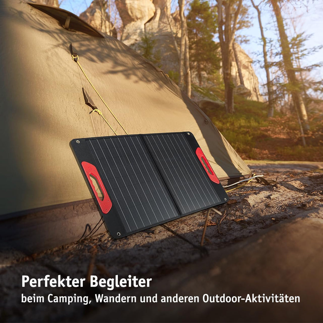 WALTER Faltbares 60 W SOLARPANEL|Tragbare Energiequelle für Abenteurer | USB 2.0 + 3.0, USB-C | Wass