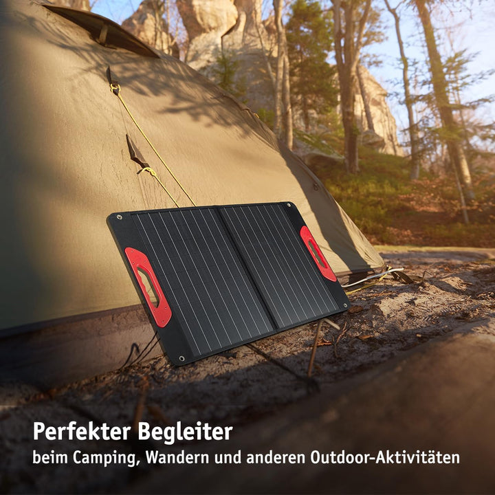 WALTER Faltbares 60 W SOLARPANEL|Tragbare Energiequelle für Abenteurer | USB 2.0 + 3.0, USB-C | Wass
