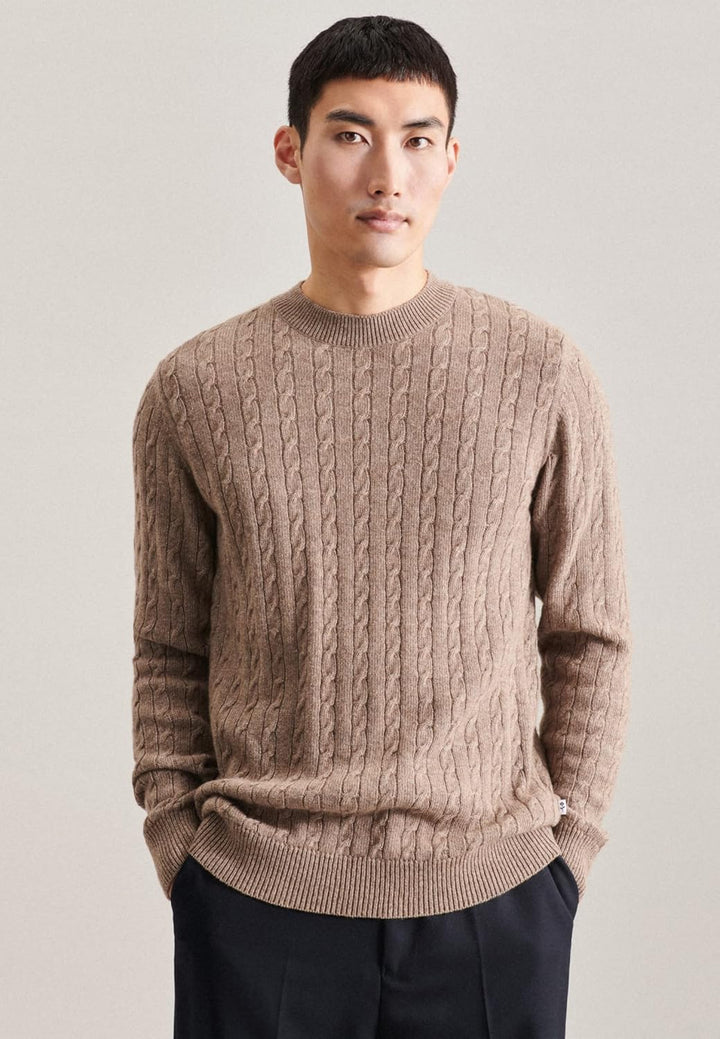 Seidensticker Herren Pullover XXL Taupe, XXL Taupe