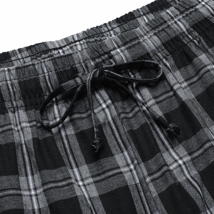 Winovia Schlafanzug Herren Kurz Pyjama 100% Baumwolle Kurzarm Nachtwäsche Nightwear Set mit Rundhals