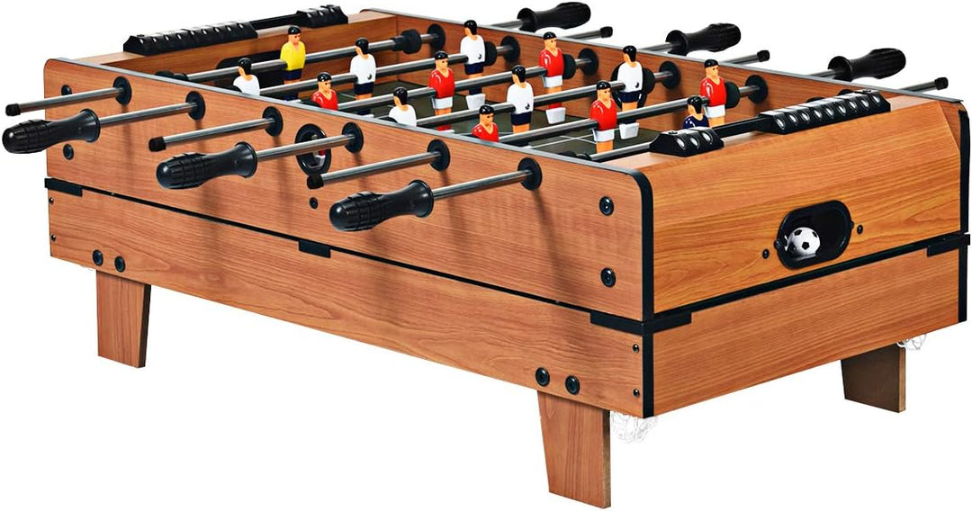 RELAX4LIFE 4 in 1 Spieltisch aus Holz, Multifunktionsspieltisch für Fussball & Tischtennis & Eishock