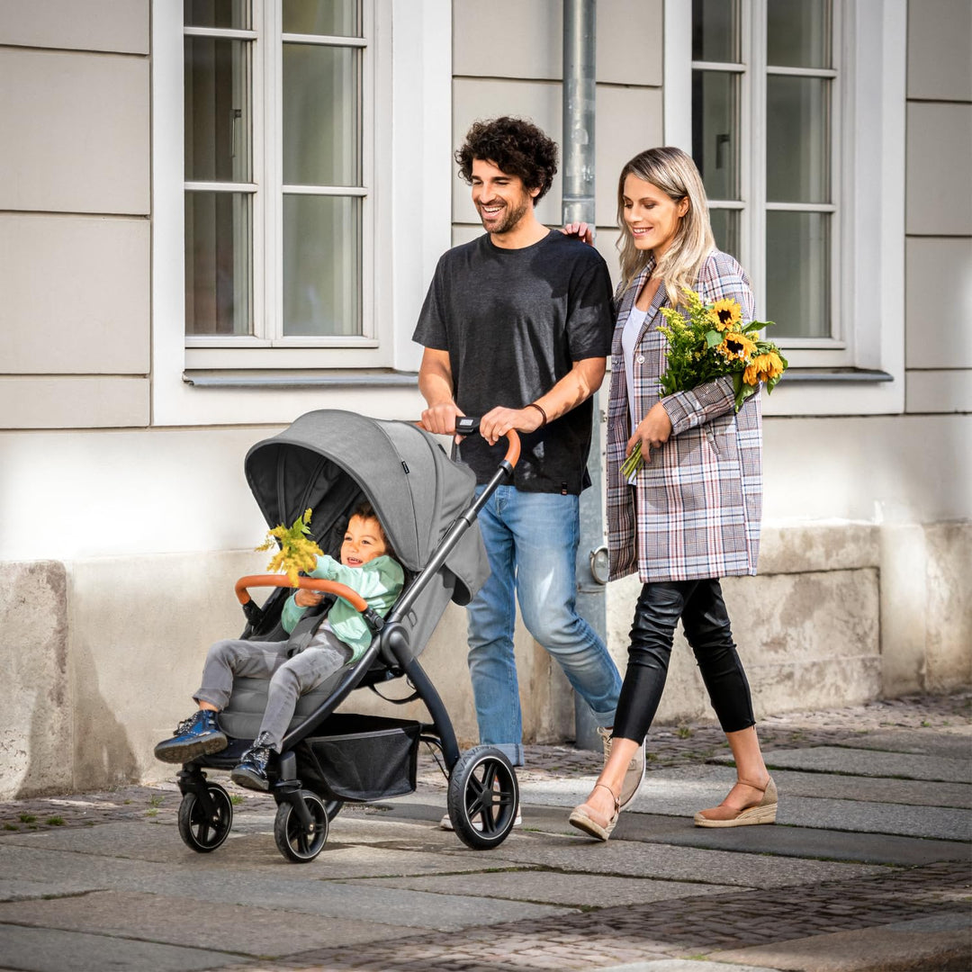 hauck Uptown, Melange Grey - Kinderbuggy mit Liegeposition ab Geburt, Breiter Sitz bis 22 kg, Geträn