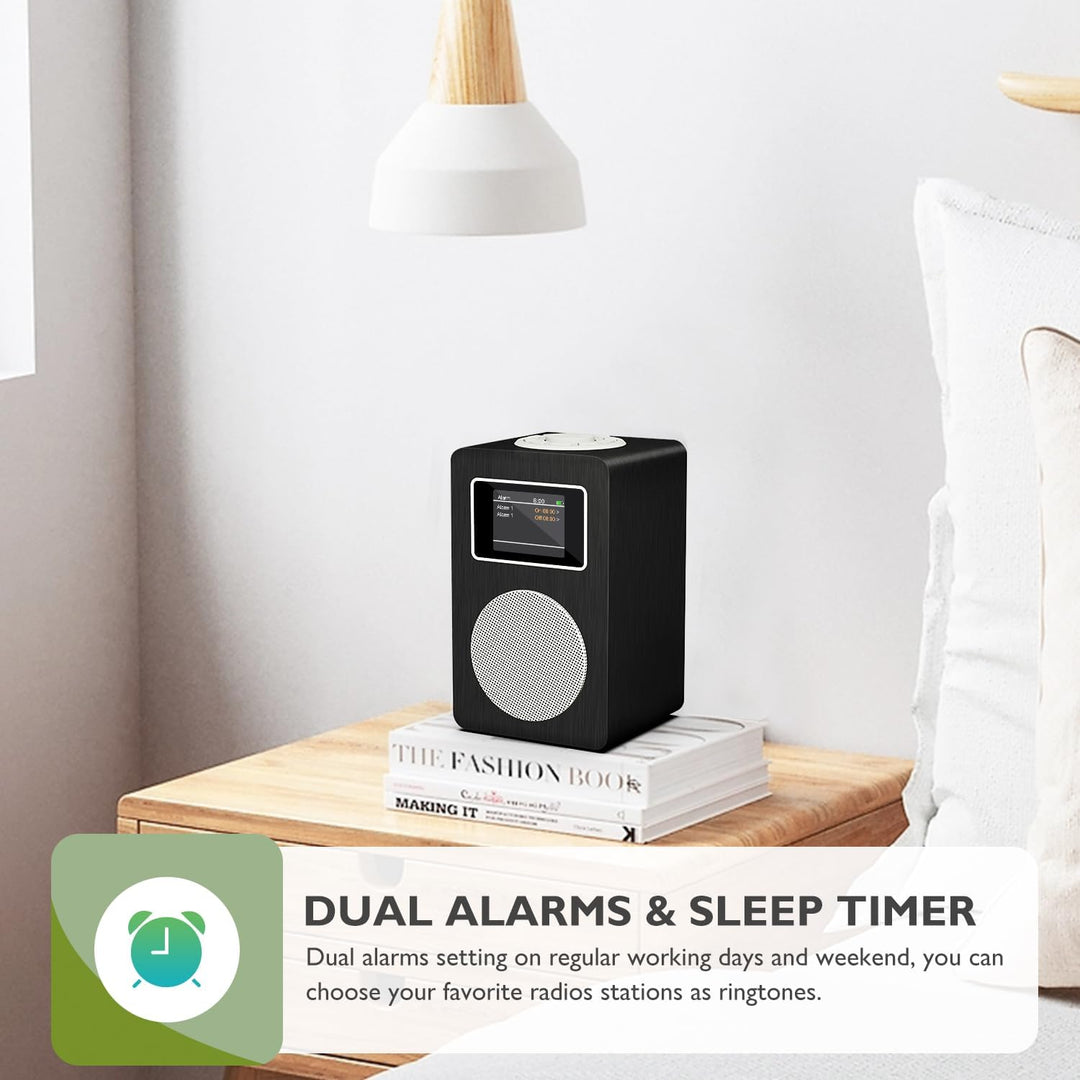 MangoKit MD4 DAB Radio mit Bluetooth,DAB Plus Digitalradio,UKW Radio,Küchenradios,Netz- und Batterie