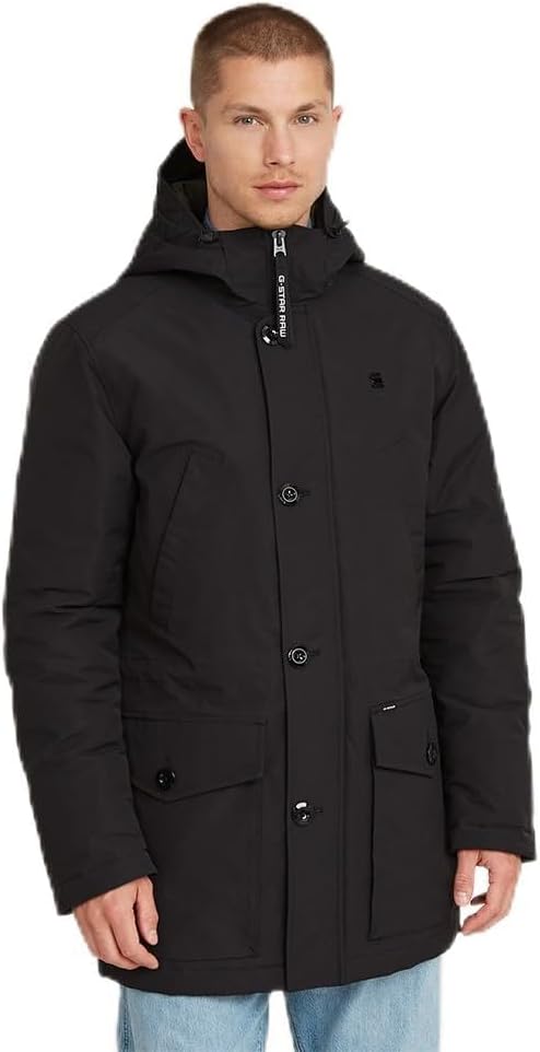 G-STAR RAW Herren Vodan Padded Hooded Parka Jackets L Schwarz (dk black D26402-D908-6484), L Schwarz