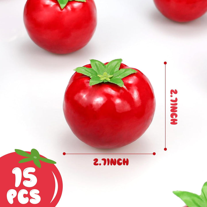 Lorigun 15 Stück Artificail Tomaten, gefälschte Tomaten für die Dekoration künstliches Gemüse Tomate