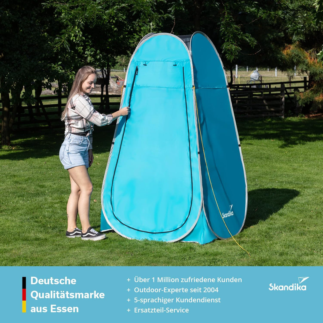 Skandika Camping Pop Up Duschzelt | Umkleidezelt mit 210 cm Stehhöhe, silberbeschichtet, Blickdicht,