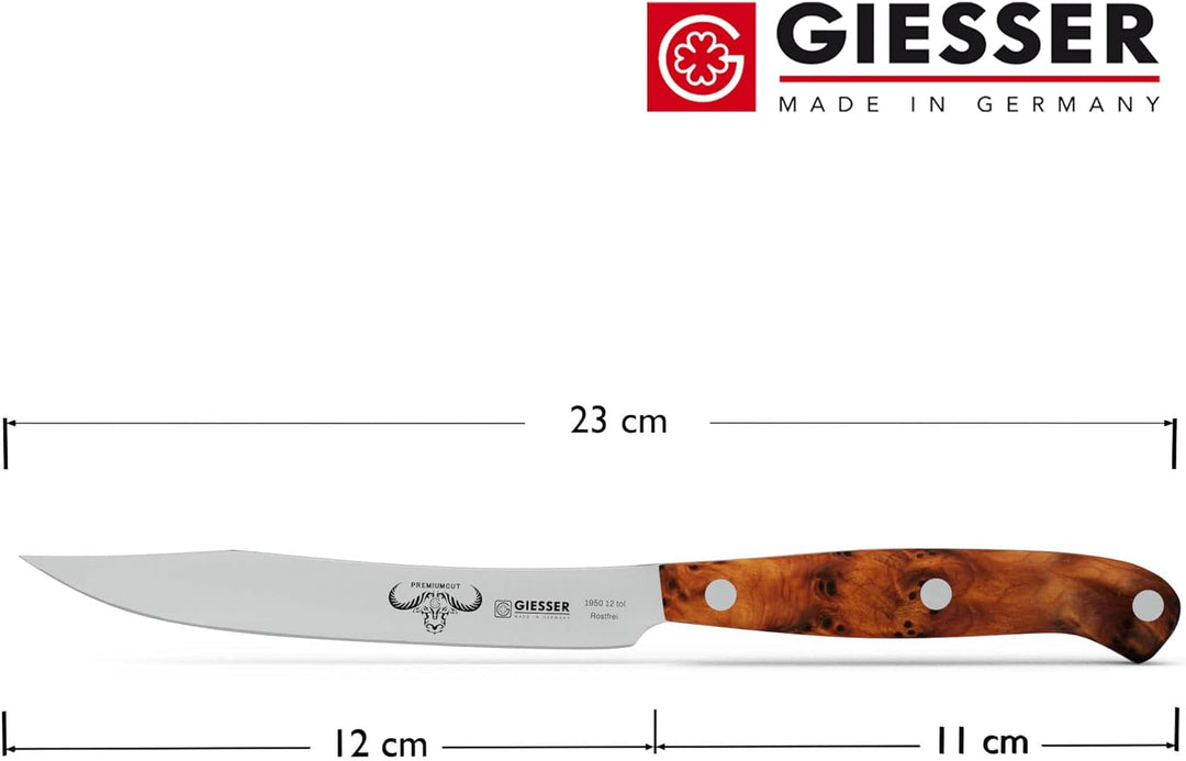 GIESSER seit 1776 - Made in Germany - Steakmesser 12 cm Tree of Life, PremiumCut Steak No 1, Thuja,