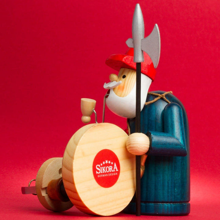 Sikora RM-A Räuchermännchen aus Holz 3 Grössen Verschiedene Motive, Farbe/Modell:A02 blau - Nachtwäc