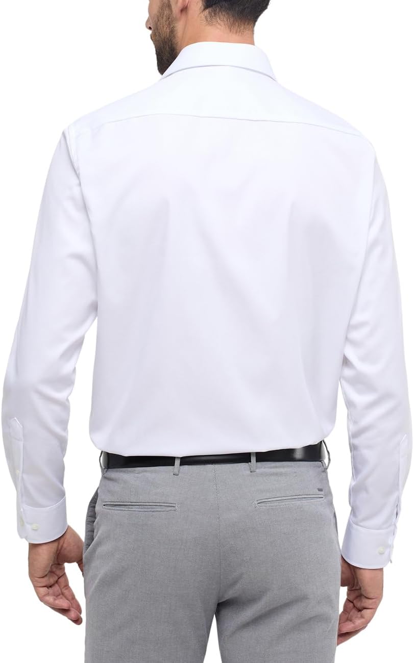 eterna Langarm Hemd Comfort FIT Twill unifarben, Weiss, Gr. W46 Langarm