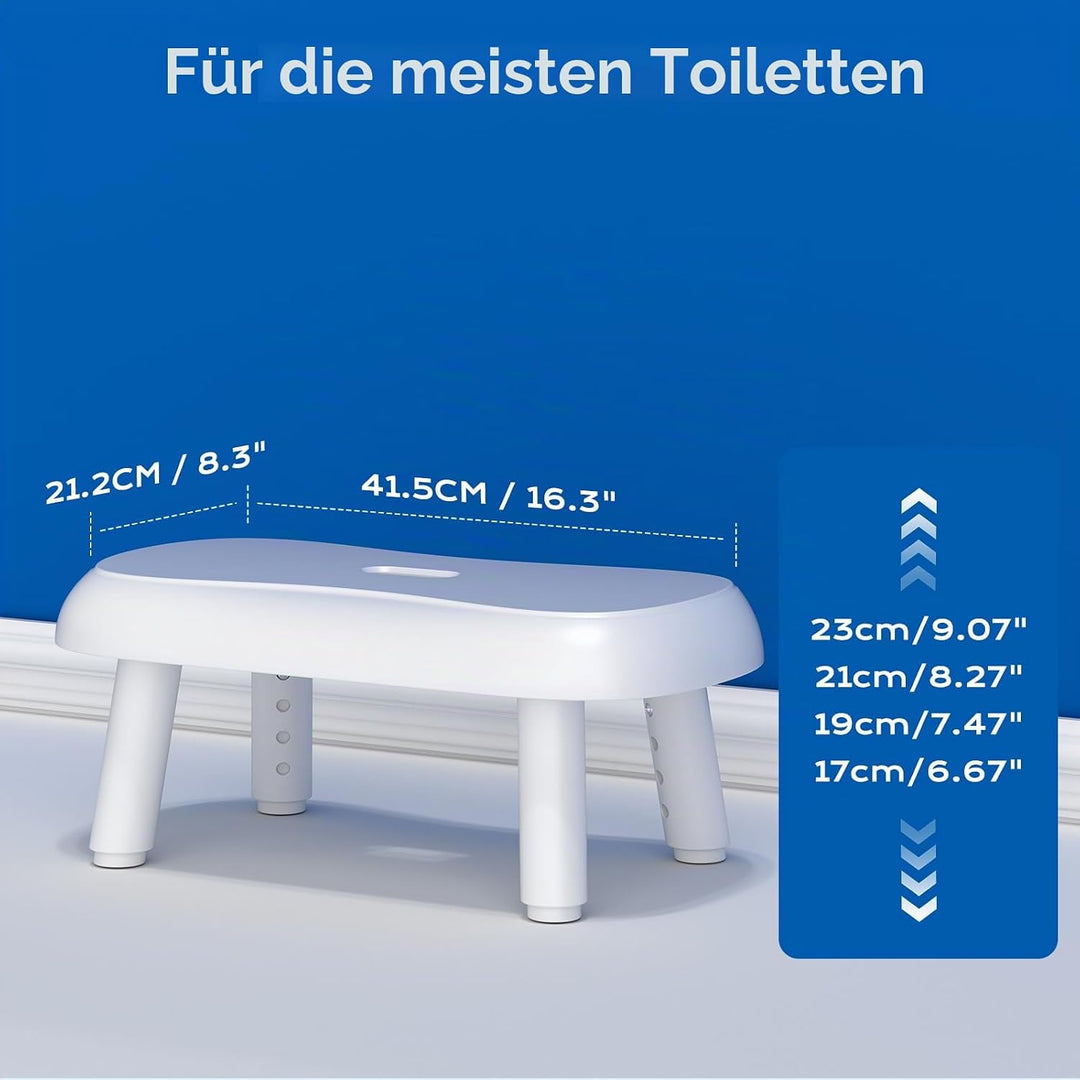 Verstellbarer Toilettenhocker Erwachsene, Badhocker, 4 Höhen Von 17-23 cm Klohocker Für Schwangere/‌