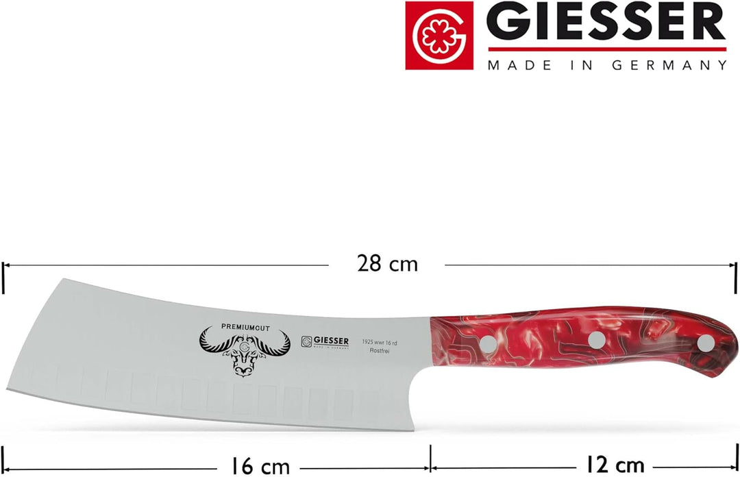 Giesser seit 1776 - Made in Germany - Japanisches Kochmesser 16 cm, Kullenschliff Red Diamond, Premi