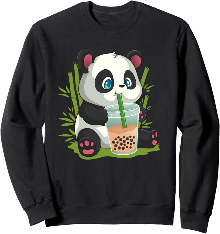 Kawaii Niedlicher Anime Panda Otaku Japanischer Bubble Boba Sweatshirt