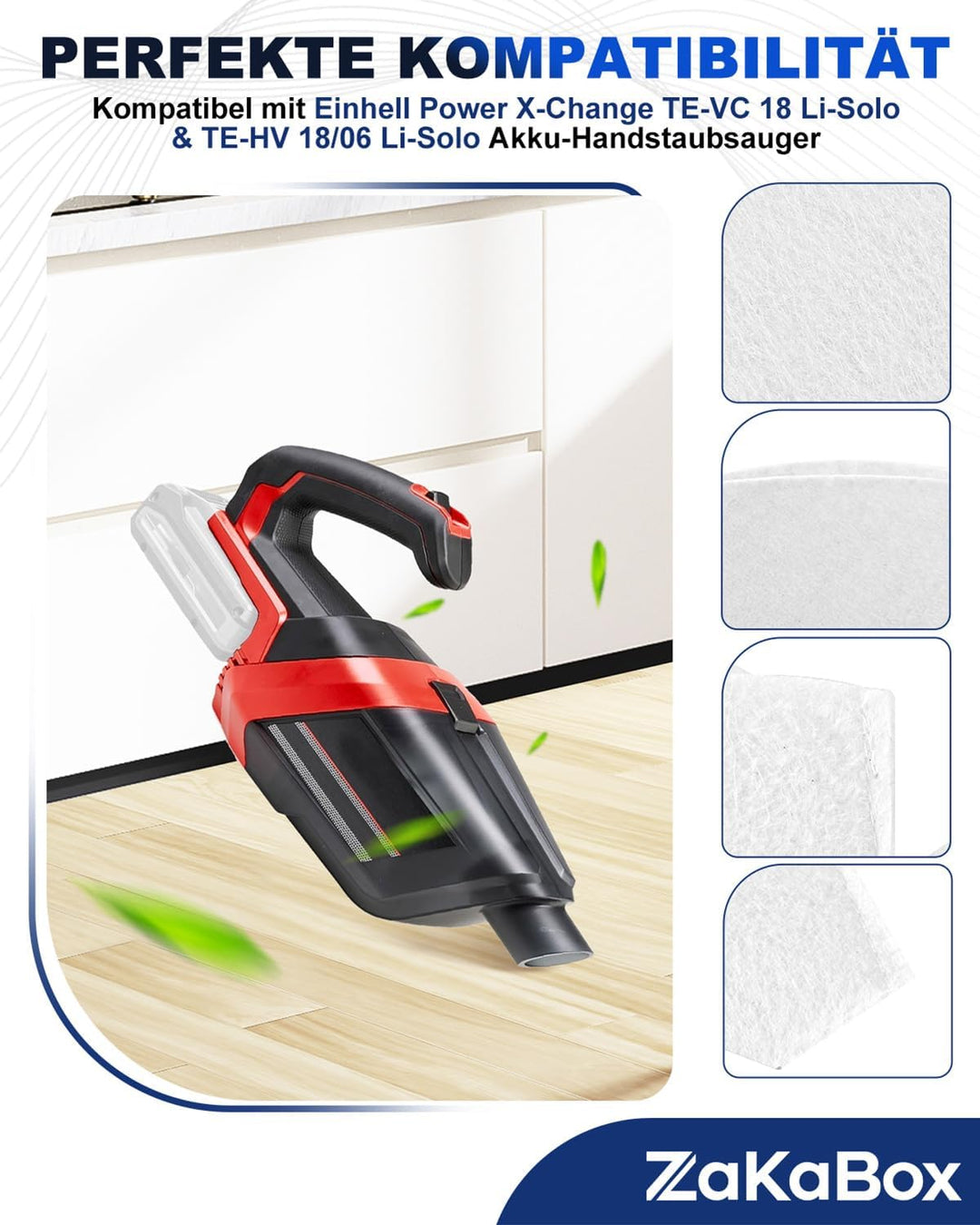 10er Staubsaugerfilter Ersatzbeutel kompatibel mit Einhell Power X-Change TE-VC 18 Li-Solo & TE-HV 1
