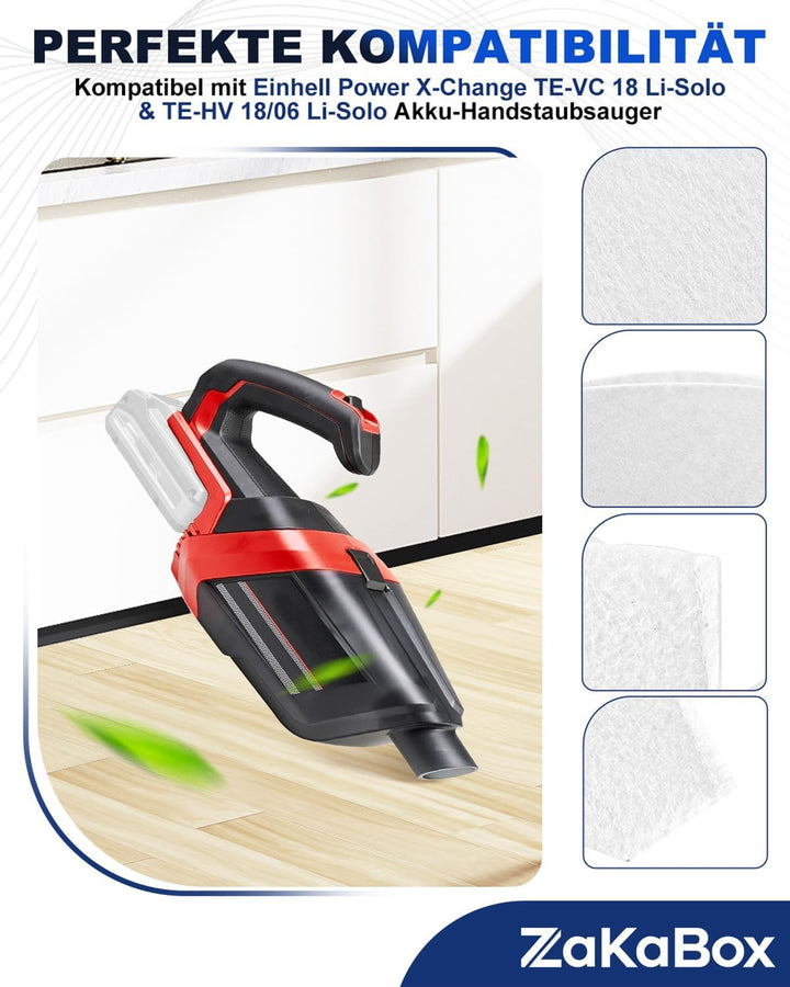 10er Staubsaugerfilter Ersatzbeutel kompatibel mit Einhell Power X-Change TE-VC 18 Li-Solo & TE-HV 1
