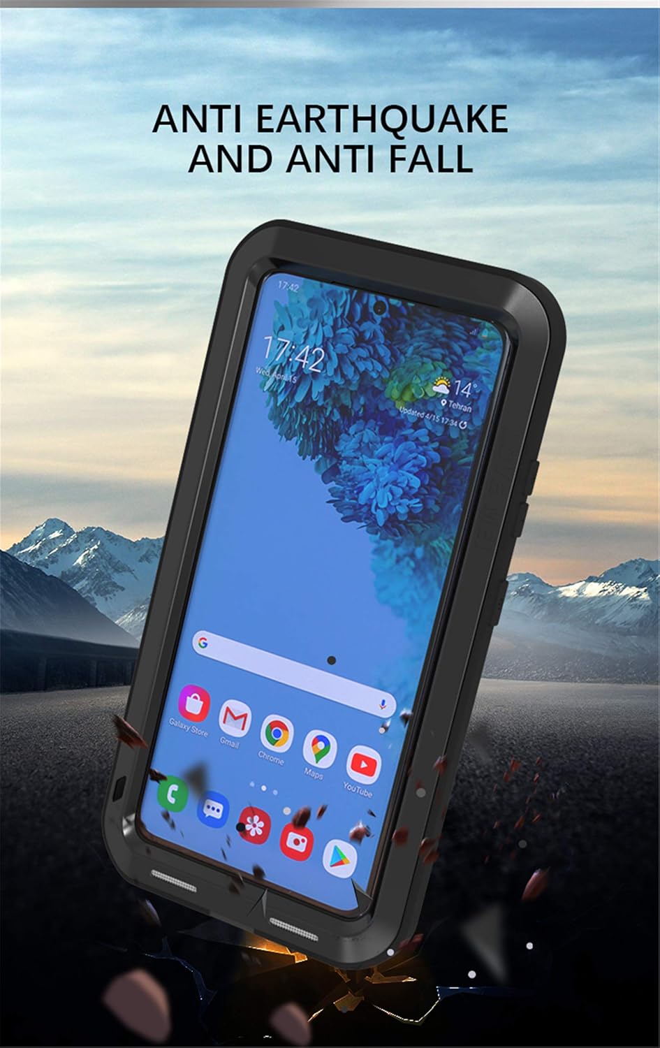 LOVE MEI Für Samsung Galaxy S21 Ultra 5G Metall hülle, Powerful Hybrid Schutz stossfest wasserdicht