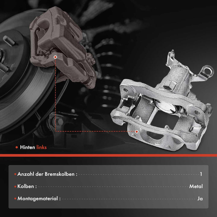 Frankberg 1x Bremssattel Bremszange Hinterachse Links Kompatibel mit Journey 2.0L-3.6L 2008-2012 Rep