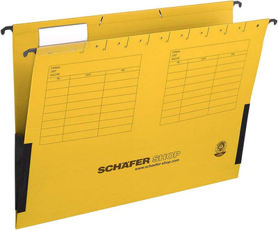 SCHÄFER SHOP Hängetaschen bunt – A4 Hängeregister Hängemappen mit Leinenfröschen, inkl. Vollsichtrei