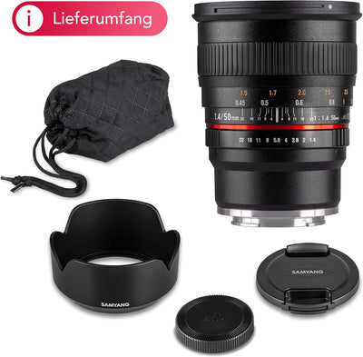 Samyang 50mm F1.4 Objektiv für Sony E-Mount, Sony E