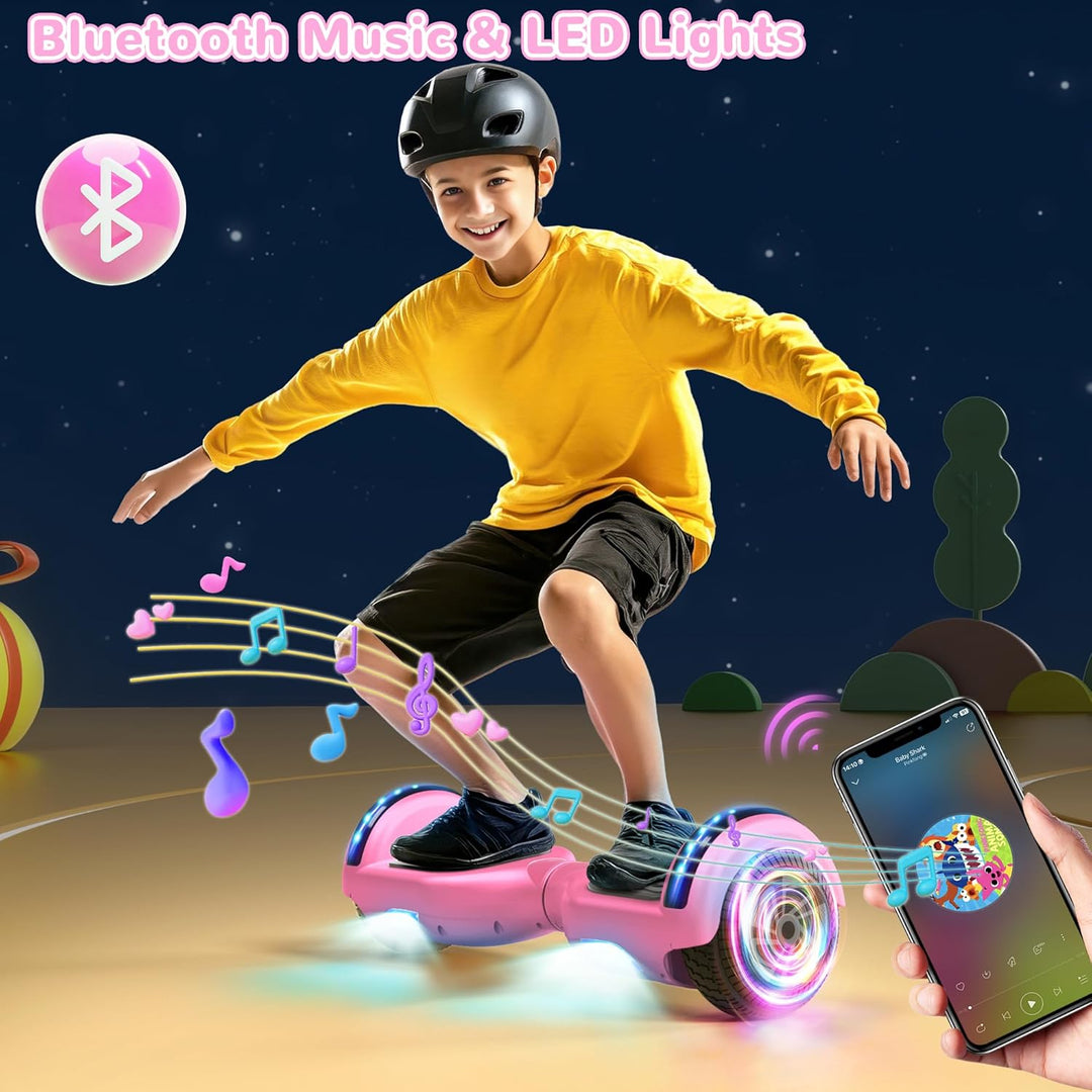 SISIGAD Hoverboard, Auto-équilibré Gyropode électrique 6.5 Pouce Hoverboard Hover Scooter Board avec