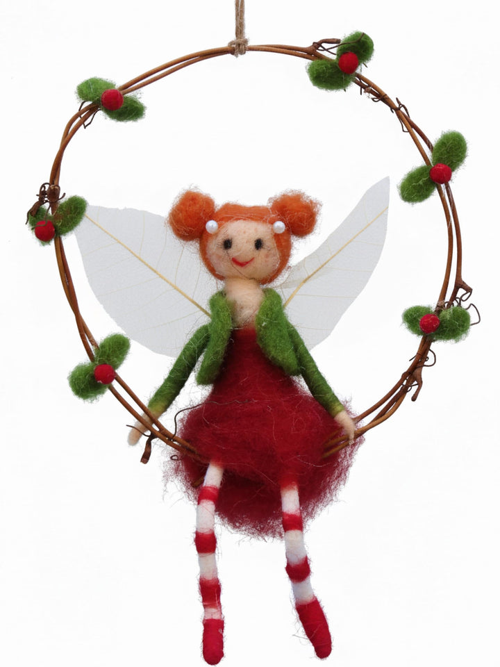 POMMERNTRAUM ® | Weihnachtsdekoration Fensterdekoration Dekofigur Filzfigur Filzfee Filzengel Elfe E