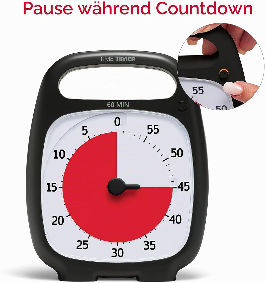 Time Timer PLUS 60 Minute Visueller Analog-Timer (weiss) optionaler akustischer Alarm (Lautstärkereg