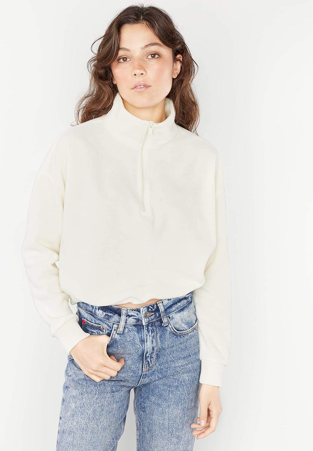 Lee Cooper Damen Freya Sweatshirt XS Weiss, XS Weiss