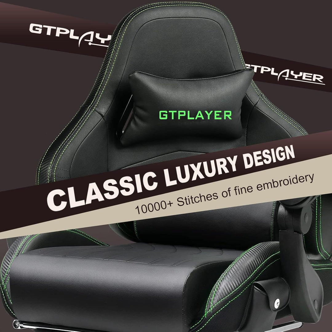 GTPLAYER Gaming Stuhl, Ergonomischer Gaming Sessel Schreibtischstuhl PC Gamer Racing Stuhl mit Fusss