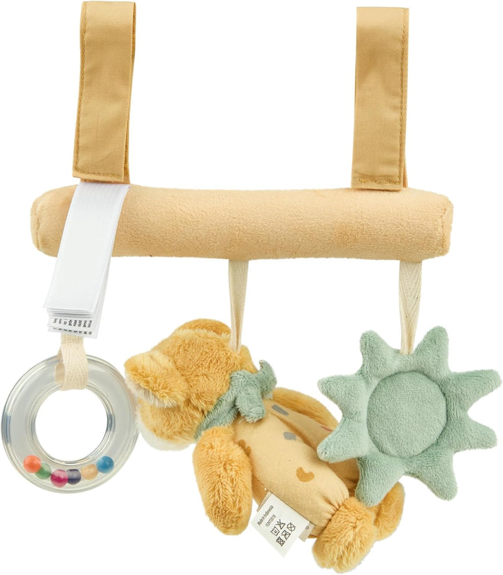 Sterntaler Spielzeug Löwe Leo zum Aufhängen – Baby Rassel mit Spiegelfolie & Rasselring – Klettbefes