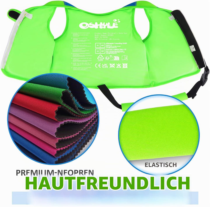 OSHYLE Kinder Schwimmweste - Jungen Mädchen Neopren Schwimmen Jacke Kleinkind Schwimmen Floating Neo
