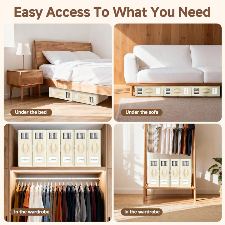 4 Stück Linen Bed Sheet Organiser Box, Faltbarer Bettwäsche Organizer Mit Sichtfenster Und Etikett,