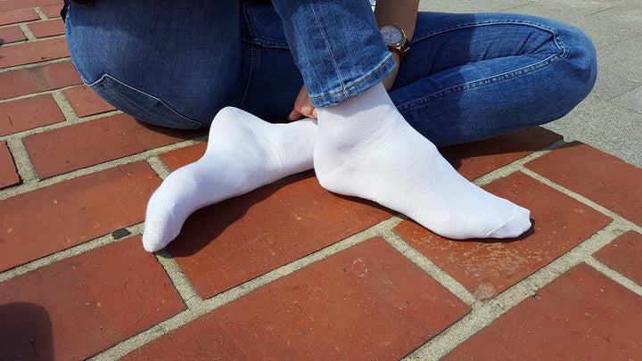 Rainbow Socks - Damen Herren Klassische Bunte Bambus Socken 36-38 6 X Weiss, 36-38 6 X Weiss