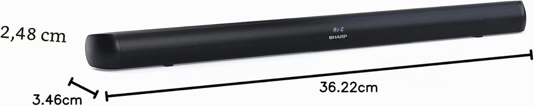 SHARP HTSB147 2.0 Soundbar 150W (USB, Bluetooth, HDMI, Optisch, AUX-In (3,5mm), Breite: 92cm) Slim-D