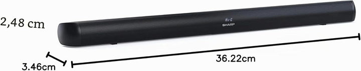 SHARP HTSB147 2.0 Soundbar 150W (USB, Bluetooth, HDMI, Optisch, AUX-In (3,5mm), Breite: 92cm) Slim-D