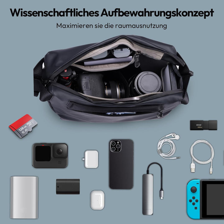 VIJIM Foto Freizeittasche mit separatem Stauraum in der Tasche, und die Oberfläche der Tasche ist wa