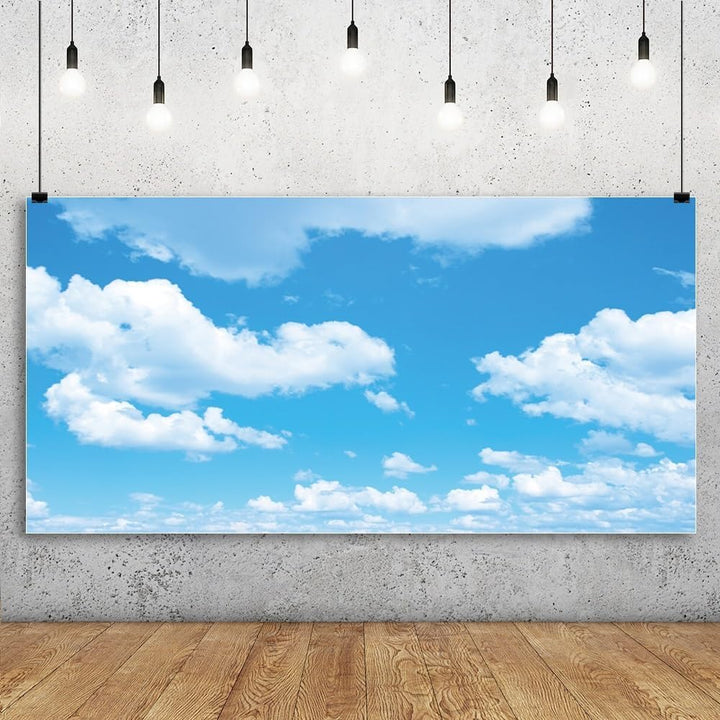 Renaiss 6x3m Himmel Fotografie Hintergrund Blauer Himmel weisse Wolke Hintergrund gross Vinyl Hinter