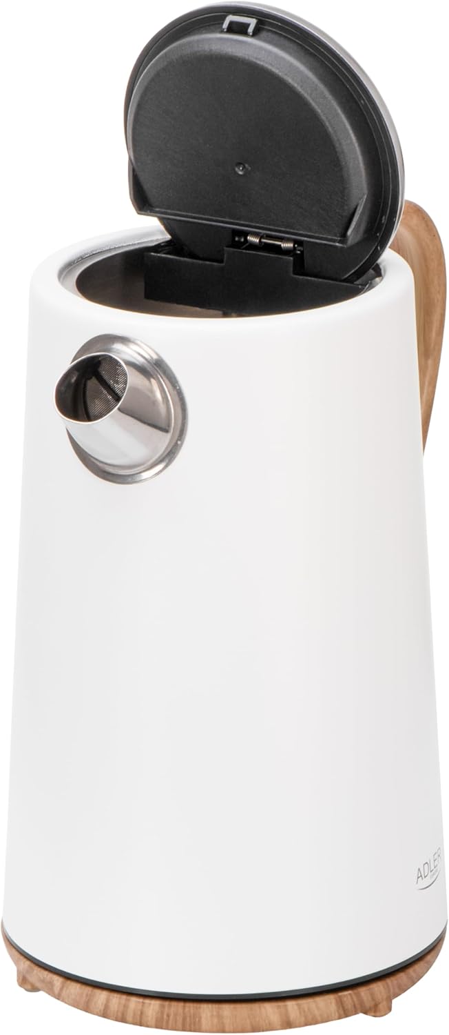 Adler Wasserkocher weiss 1,7 Liter | Sicher & Schnell | STRIX Überhitzungsschutz, Kalkfilter & 2200W