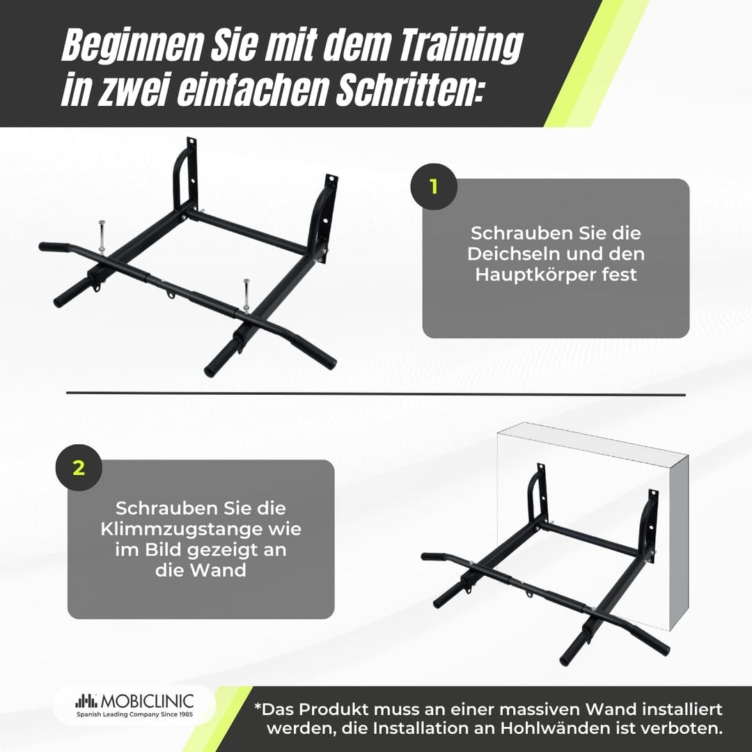 Mobiclinic®, Klimmzugstange, Inklusives befestigungsset, Geeignet für boxsack, Rutschfeste griffe, W