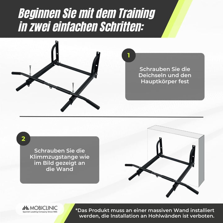 Mobiclinic®, Klimmzugstange, Inklusives befestigungsset, Geeignet für boxsack, Rutschfeste griffe, W