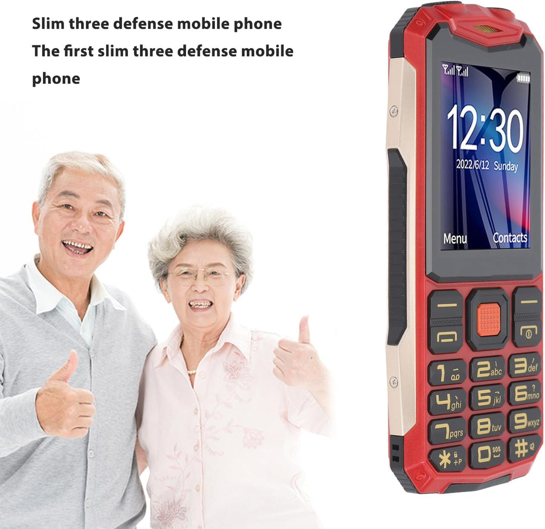 Senioren-Handy, 2,6 Zoll, 4800 MAh, SOS-Alarm, Vibration, BT-Kamera-Recorder, Musik-Player mit Klare