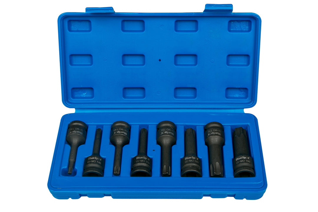 Bluespot 8pc Auswirkungen Torx Bit 1/5,1 cm Drive Socket Set T30 ? T80 01506 1 1/2-Inch, 1 1/2-Inch