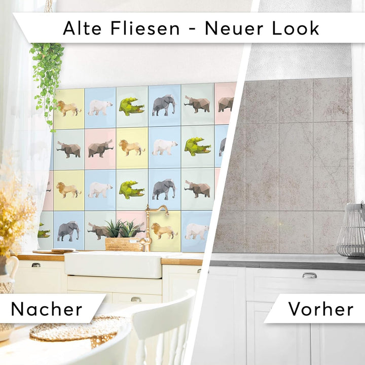 CREATISTO Mosaik Klebefliesen Stickerfliesen Fliesenfolie - Klebefolie Aufkleber für Wand-Fliesen I